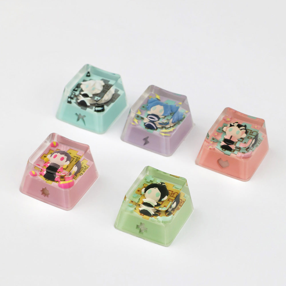 🎀 Cute Anime Maid Girl Resin Artisan Keycap Set