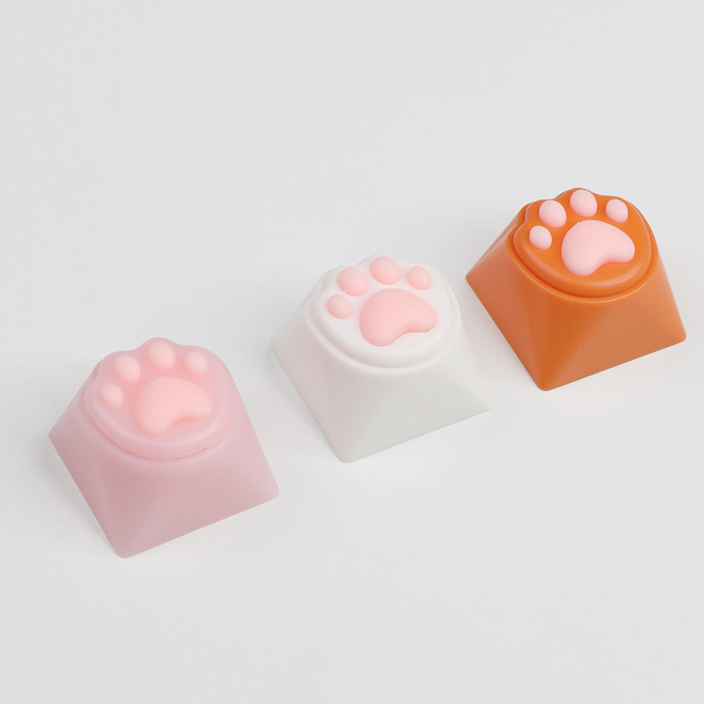 Kawaii Silicone Cat Paw Artisan Keycap, Soft Tactile Keycap for Cherry MX Mechanical Keyboards