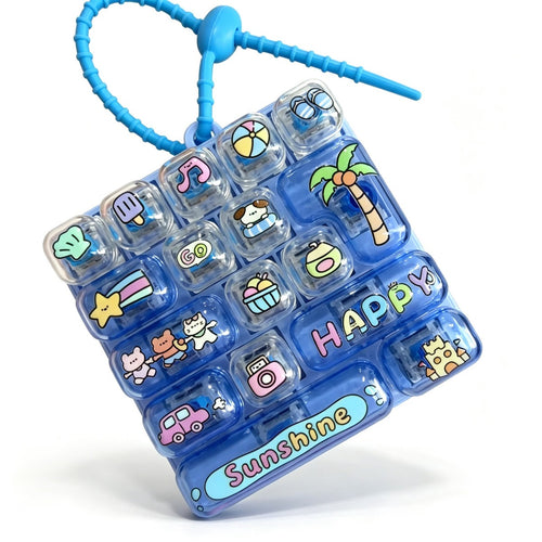 Animal 14-Key keycap clicker keychain, Blue Ocean