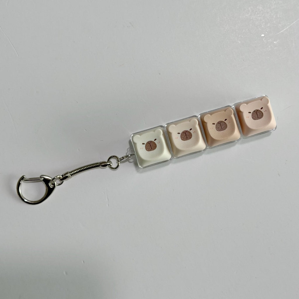 Capybara 4-Key keycap clicker keychain, Four-Colour Mix
