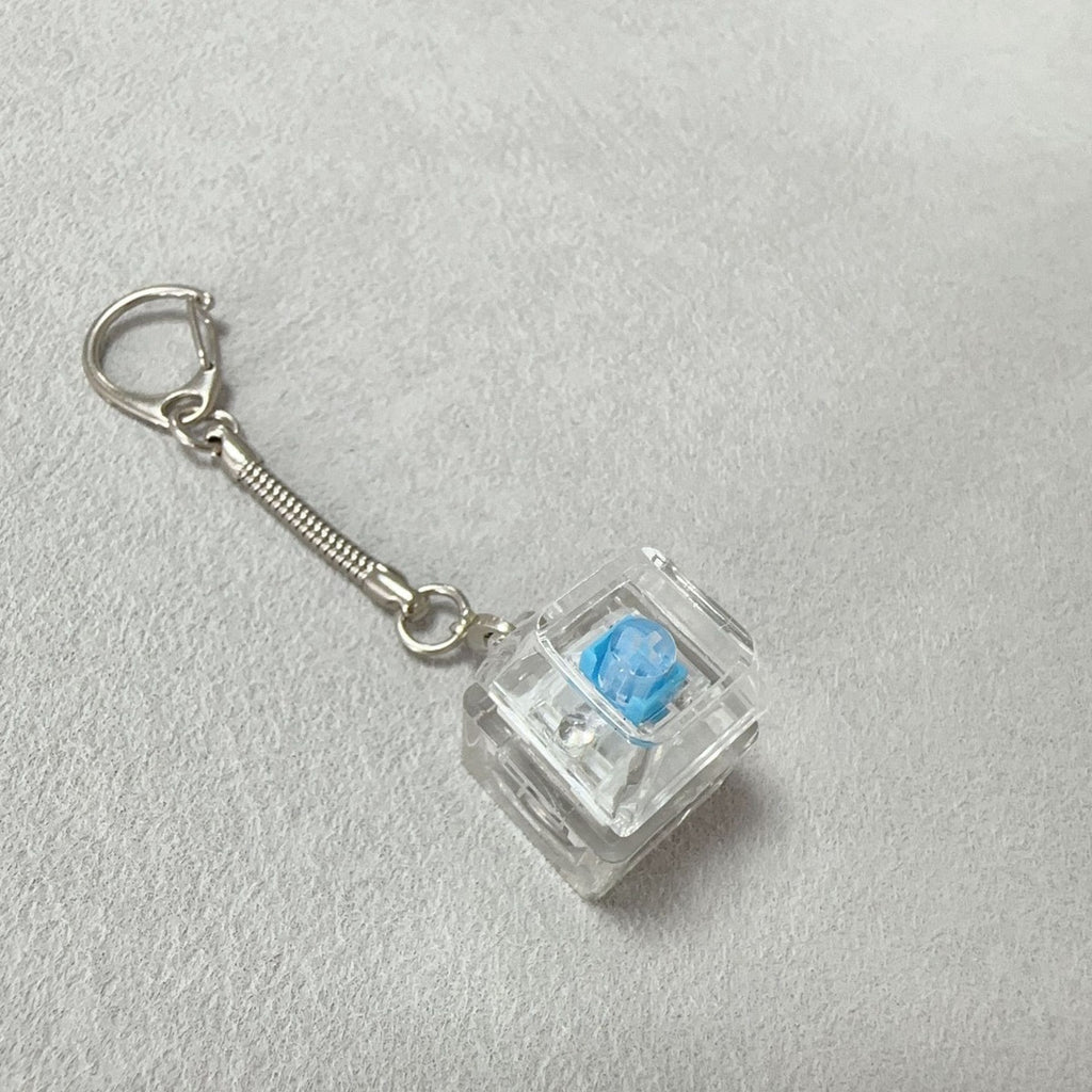 Clear PC keycap clicker keychain with snake chain
