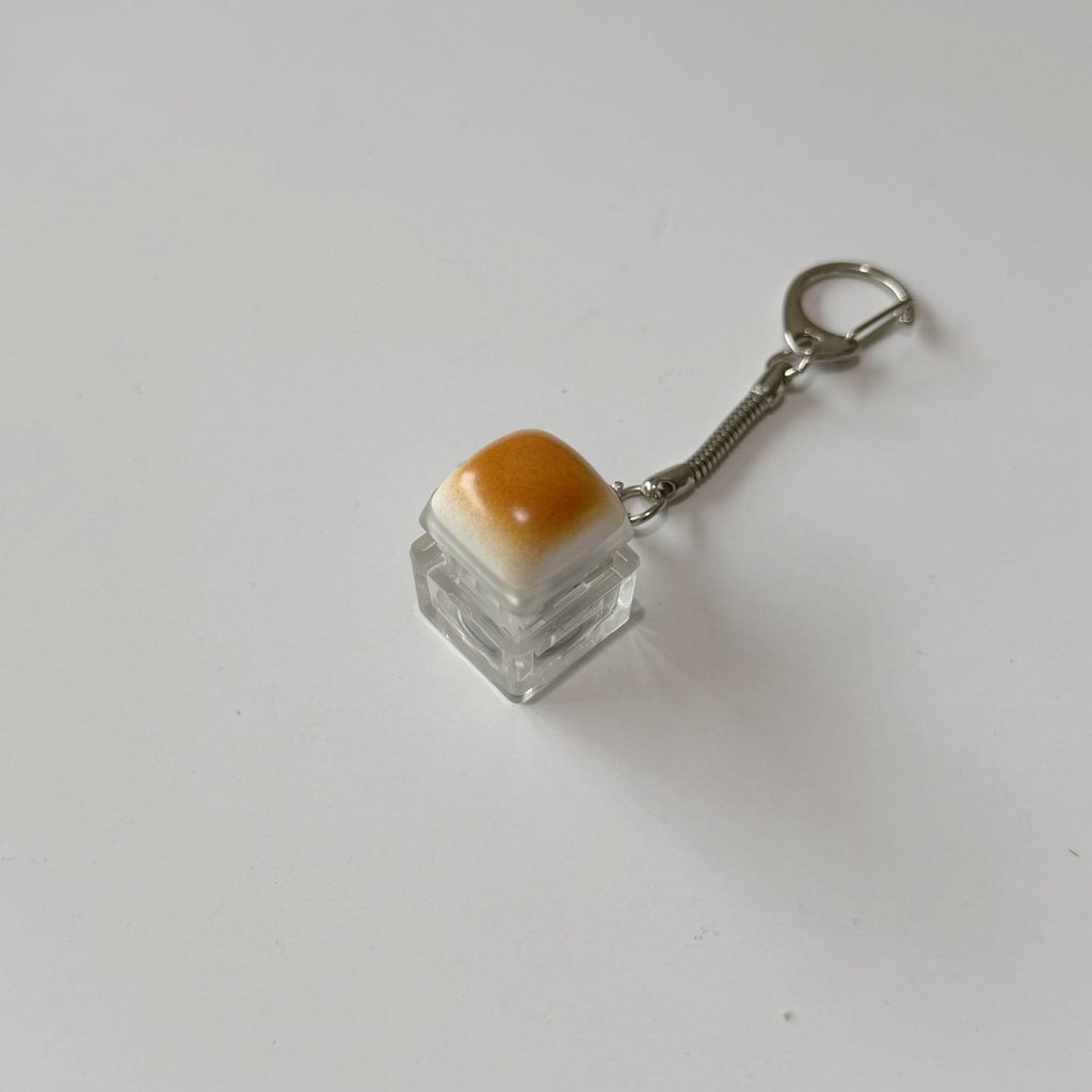 Golden Bread Block keycap clicker keychain, 1-Key Bread