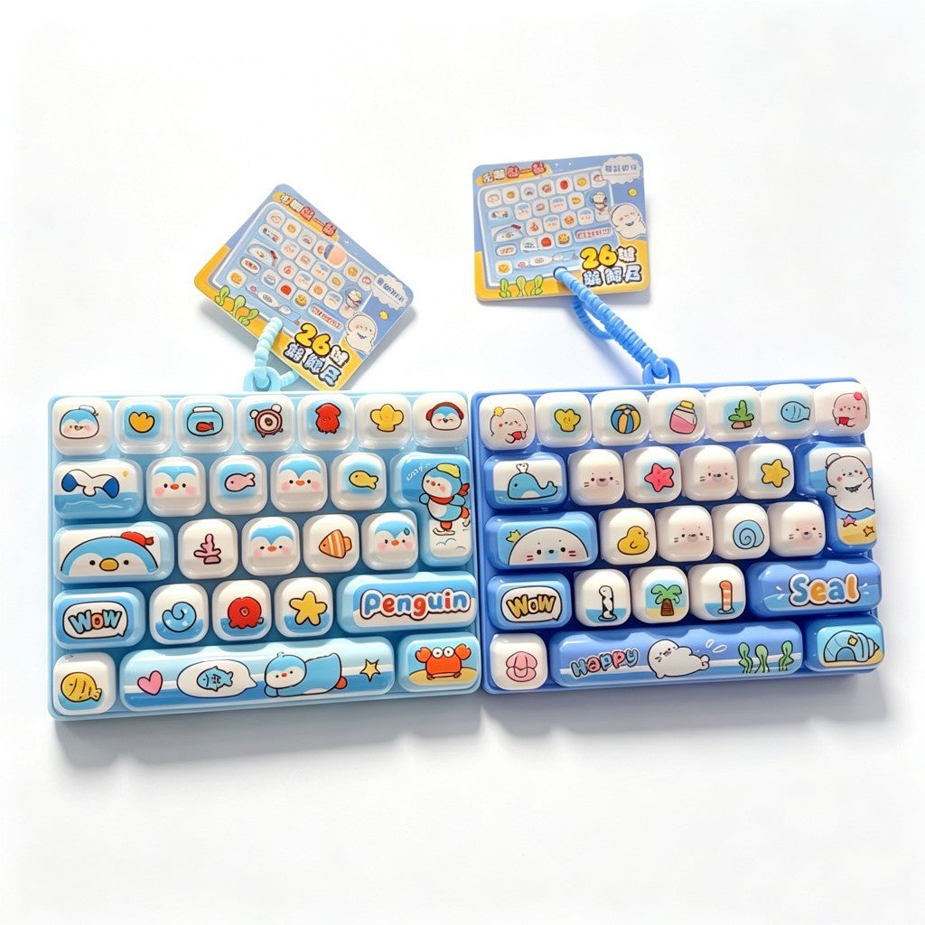 Two blue ocean animal 26-key mini keyboard clickers