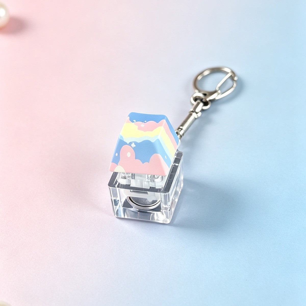 Pastel Letter & Emoji keycap clicker keychain, 1-Key