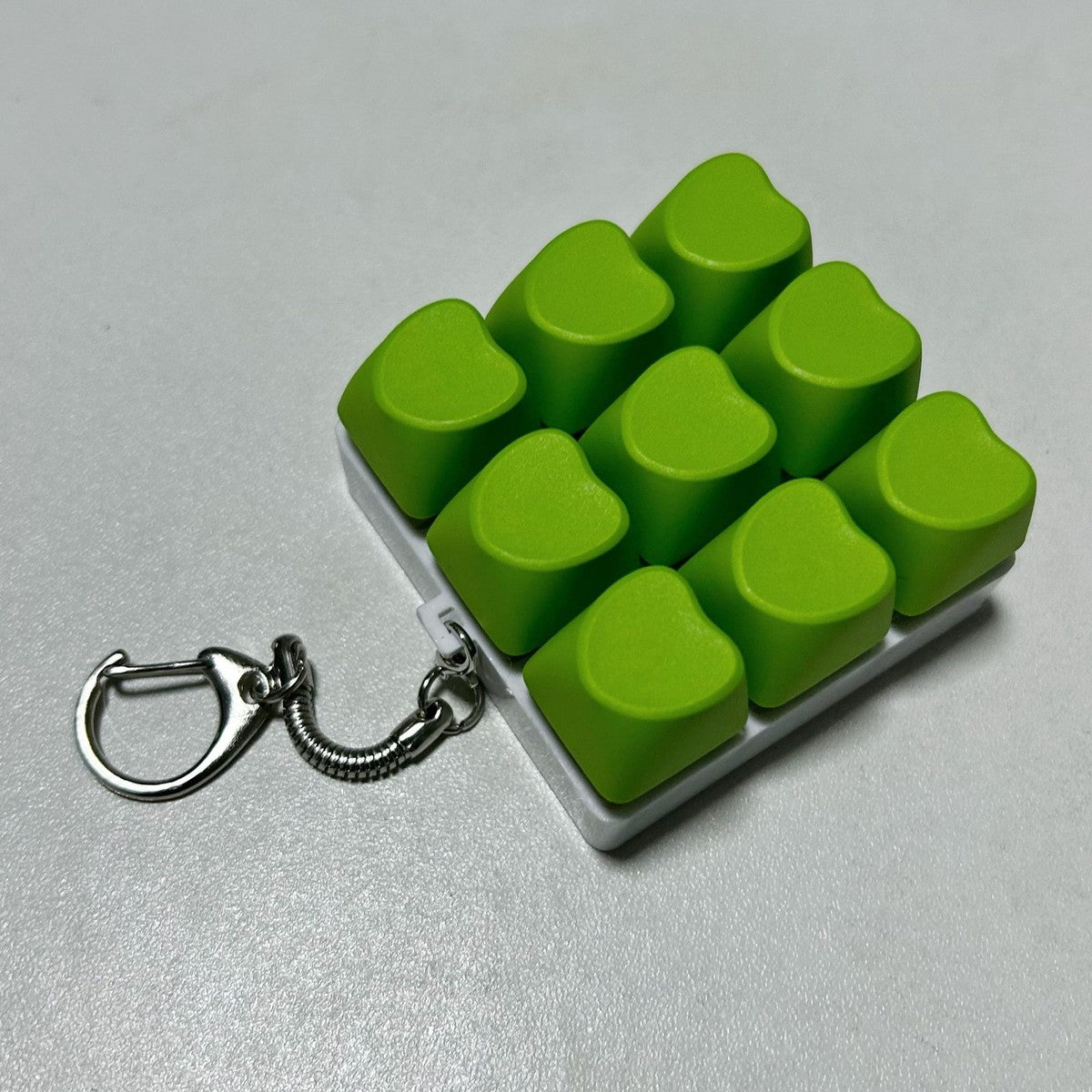Pastel Heart 9-Key keycap clicker keychain, Green