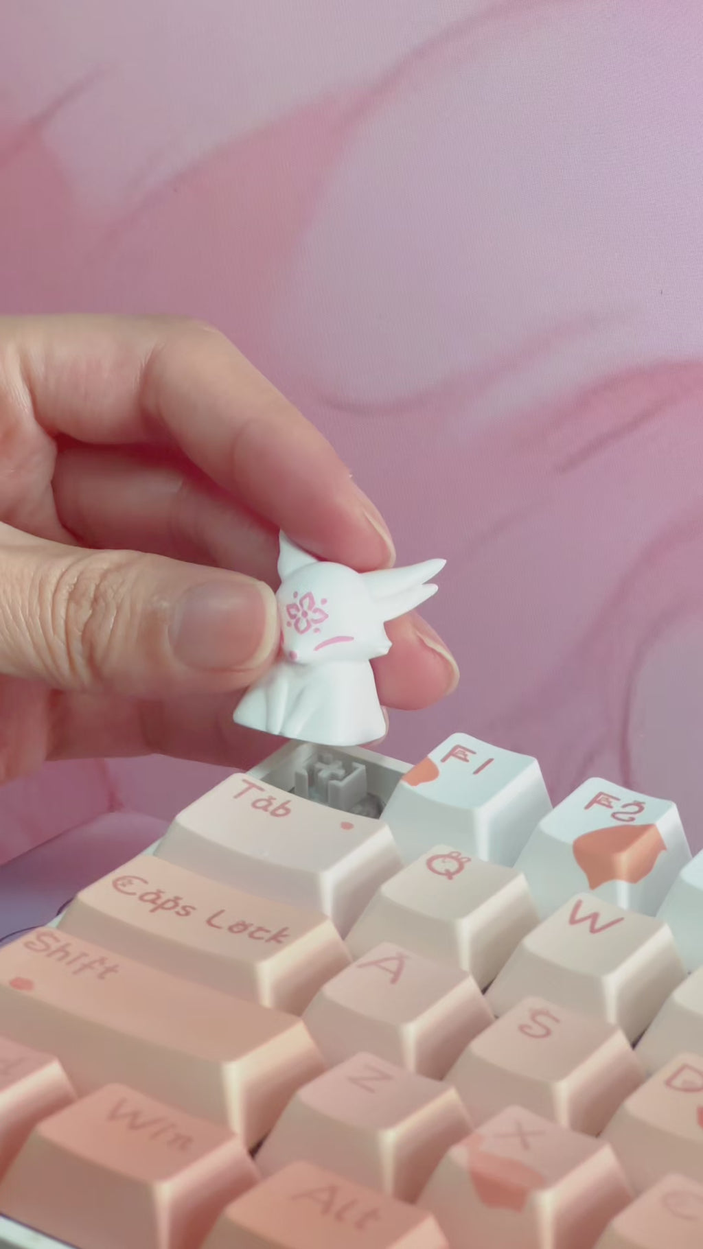 Fox Shaped Artisan Keycaps, Hand-painted Custom Keycaps for Mechanical Keyboards