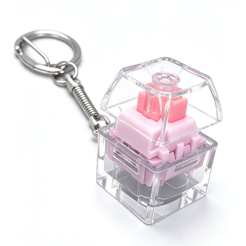 Quiet Switch keycap clicker keychain, 1-Key Pink
