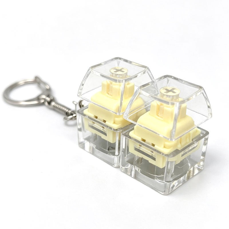 Quiet Switch keycap clicker keychain, 2-Key Yellow
