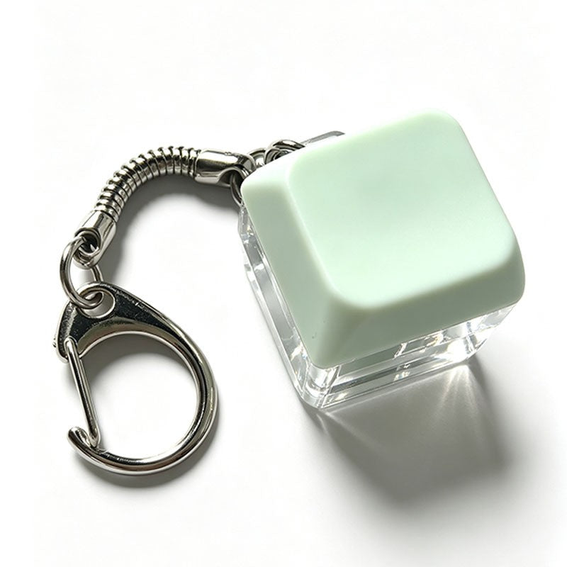 Single-Key D-Ring keycap clicker keychain, Mint Green