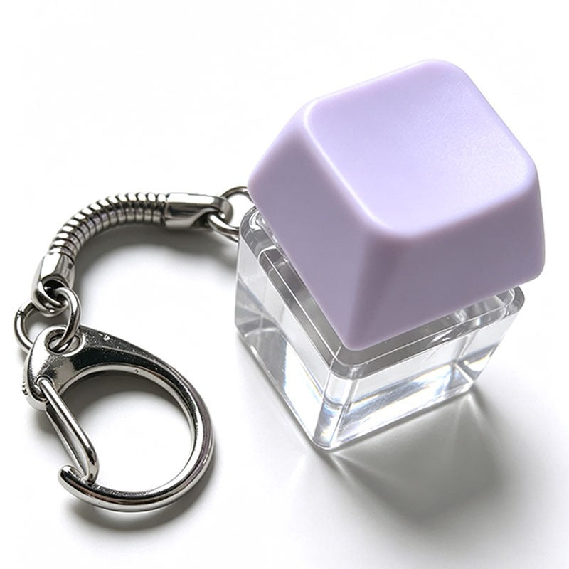 Single-Key D-Ring keycap clicker keychain, Lilac