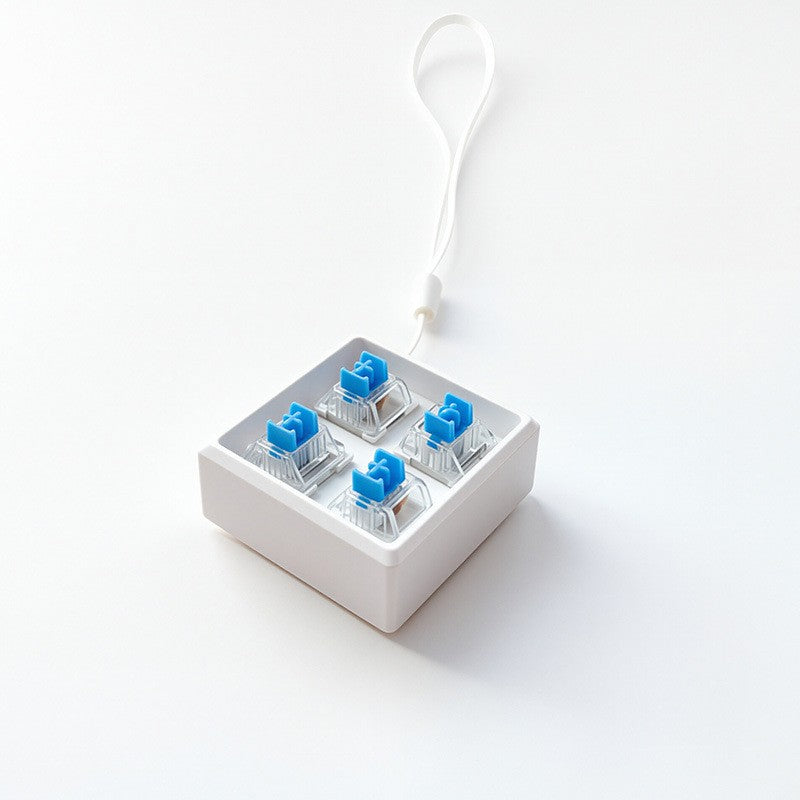 Switch Block 2x2 4-Key keycap clicker keychain, 3D Recessed Base