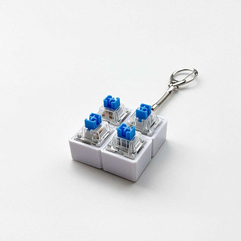 Switch Block 2x2 4-Key keycap clicker keychain, ABS Base
