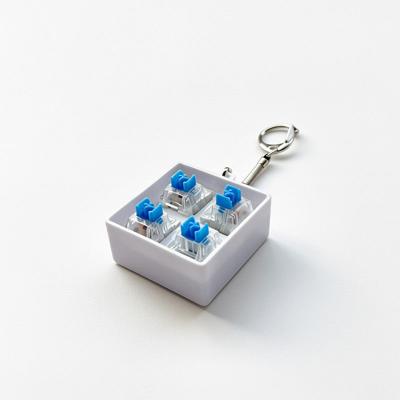 Switch Block 2x2 4-Key keycap clicker keychain, ABS Recessed Base