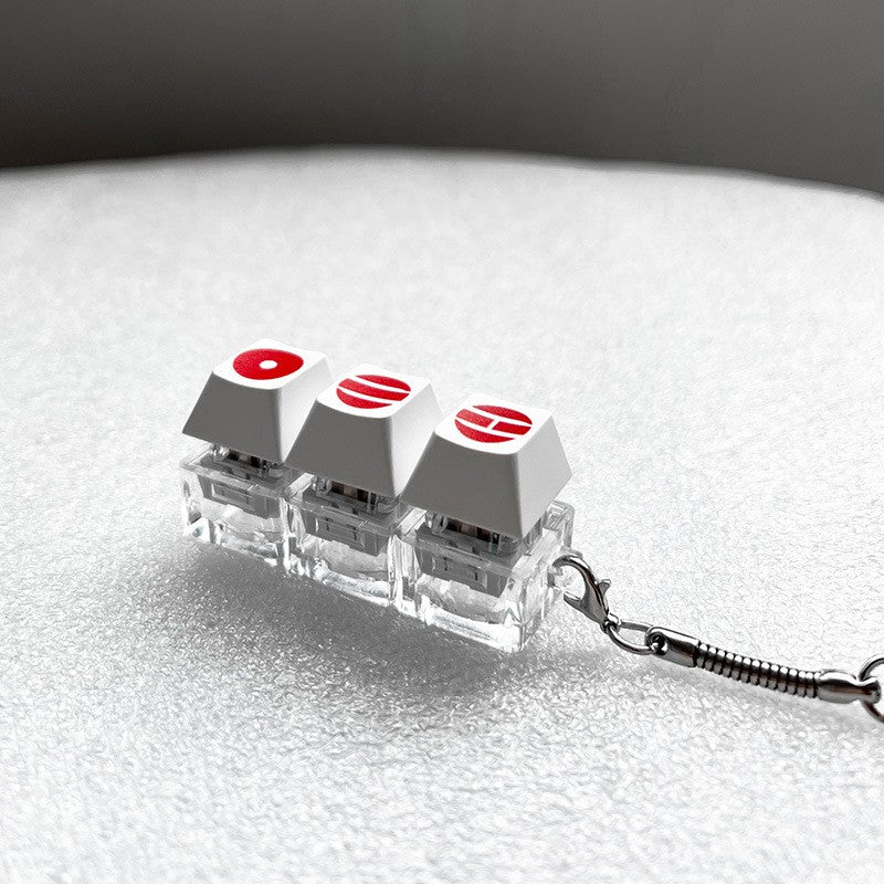 World Tour Fan keycap clicker keychain, White